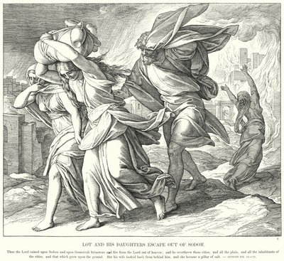 Lot y sus Hijas Escapan de Sodoma de Julius (after) Schnorr von Carolsfeld