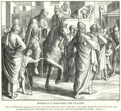 Mardoqueo es Honrado y Exaltado (grabado) de Julius (after) Schnorr von Carolsfeld