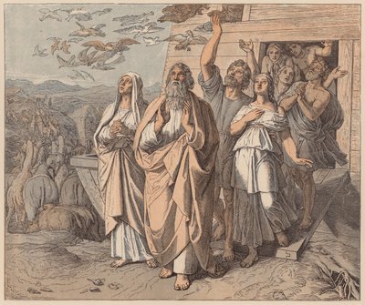 Noé y su familia abandonan el Arca, Génesis, VIII de Julius (after) Schnorr von Carolsfeld