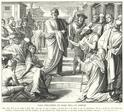 Pablo predicando en el Areópago de Atenas de Julius (after) Schnorr von Carolsfeld