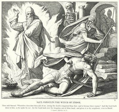 Saúl Consulta a la Bruja de Endor de Julius (after) Schnorr von Carolsfeld