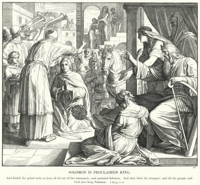 Salomón es proclamado rey (grabado) de Julius (after) Schnorr von Carolsfeld
