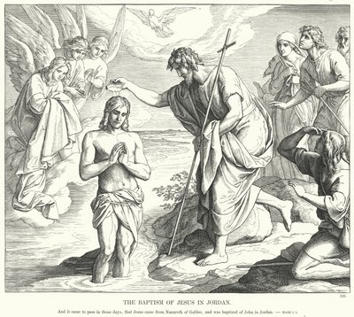 El Bautismo de Jesús en el Jordán de Julius (after) Schnorr von Carolsfeld