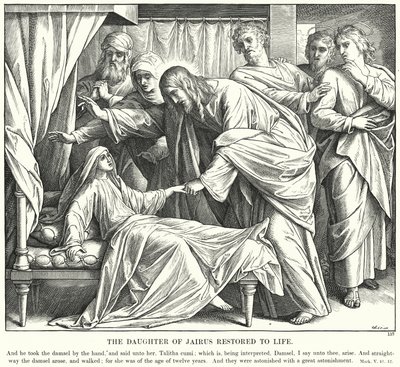 La Hija de Jairo Restaurada a la Vida de Julius (after) Schnorr von Carolsfeld