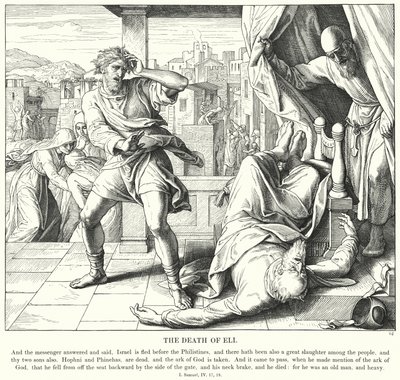 La muerte de Elí (grabado) de Julius (after) Schnorr von Carolsfeld