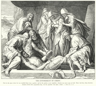 El entierro de Cristo (grabado) de Julius (after) Schnorr von Carolsfeld