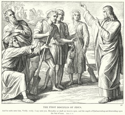 Los Primeros Discípulos de Jesús (grabado) de Julius (after) Schnorr von Carolsfeld