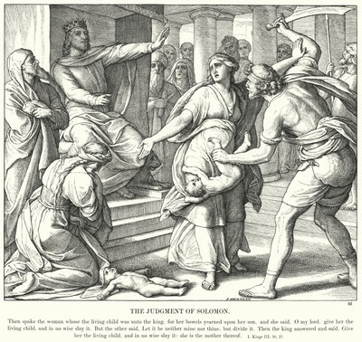 El Juicio de Salomón (grabado) de Julius (after) Schnorr von Carolsfeld