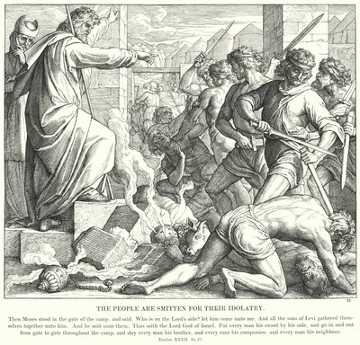 El Pueblo es Castigado por su Idolatría de Julius (after) Schnorr von Carolsfeld