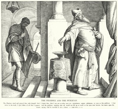 El Fariseo y el Publicano de Julius (after) Schnorr von Carolsfeld
