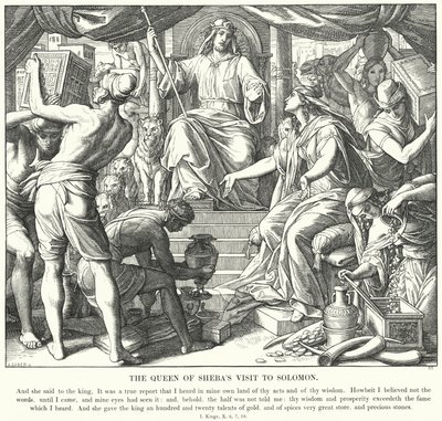 La Visita de la Reina de Saba a Salomón de Julius (after) Schnorr von Carolsfeld
