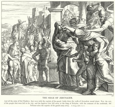El Asedio de Jerusalén (grabado) de Julius (after) Schnorr von Carolsfeld