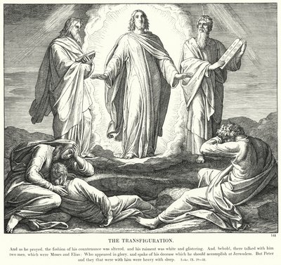 La Transfiguración (grabado) de Julius (after) Schnorr von Carolsfeld