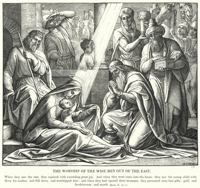 La Adoración de los Sabios del Oriente (grabado) de Julius (after) Schnorr von Carolsfeld