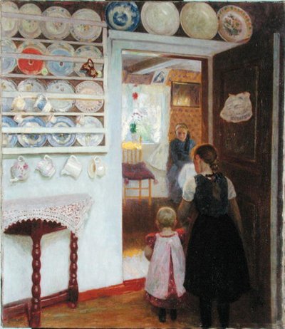Interior de una casa de pescadores en Finkenwerder de Julius August Friedrich Theodor von Ehren