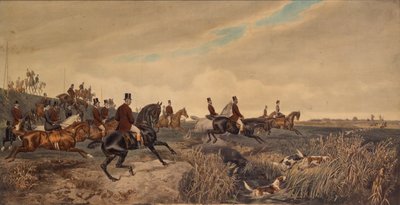 Emperador Francisco José I con la emperatriz Isabel durante una caza parforce, 1880 de Julius Blaas von