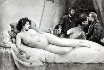 Emile Zola (1840-1902) en el estudio del artista, 1891 de Julius C. Rolshoven
