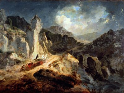 Un faetón en una tormenta de Julius Caesar Ibbetson