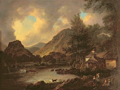 Castle Crag Borrowdale de Julius Caesar Ibbetson