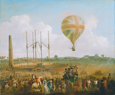 Ascenso de George Biggins en el globo de Lundardi de Julius Caesar Ibbetson