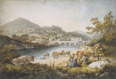 Llangollen y Dinas Bran de Julius Caesar Ibbetson