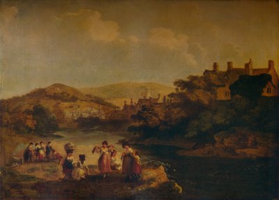Mujeres lavando ropa en un arroyo galés, 1790 de Julius Caesar Ibbetson