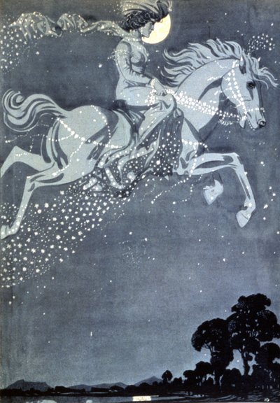 El caminante nocturno, finales del siglo XIX (ilustración) de Julius Diez