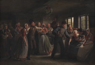 Un baile campestre en el distrito de Hedebo, Zelanda de Julius Exner