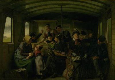 En un compartimento de tren de tercera clase de Julius Exner