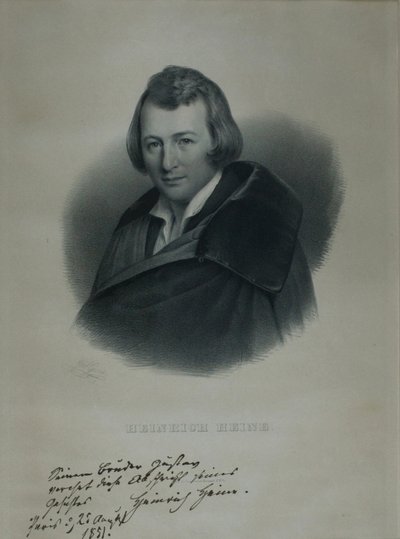 Retrato del poeta Heinrich Heine 1797-1856, 1839 de Julius Giere