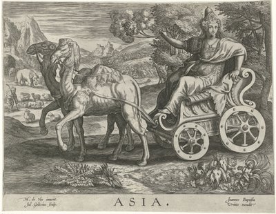 Asia Asia (título sobre objeto) Los cuatro continentes (título de la serie) de Julius Goltzius