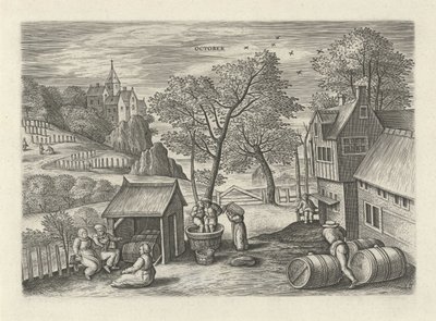 Octubre Octubre (título en objeto) Los doce meses (título de la serie) de Julius Goltzius