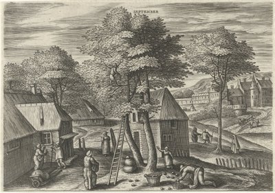 Septiembre (título sobre objeto) Los doce meses (título de la serie) de Julius Goltzius