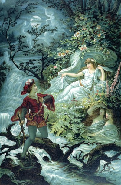 El caballero Hulbrand con Undine, ilustración para el cuento 