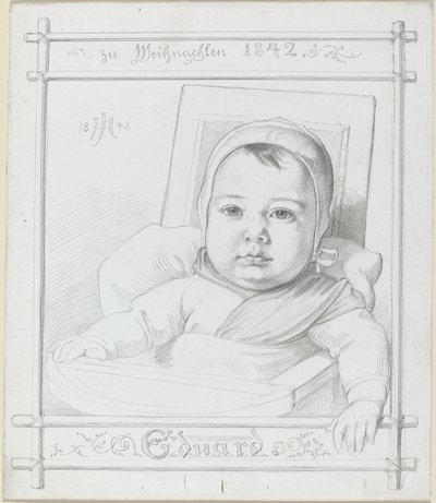 Eduard, el Hijo Bebé del Artista de Julius Hubner