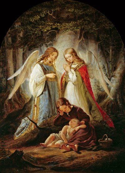 Los ángeles guardianes, 1836 de Julius Huebner