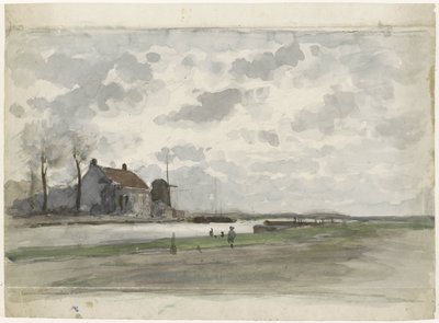 Navegar con un molino de Julius Jacobus van de Sande Bakhuyzen