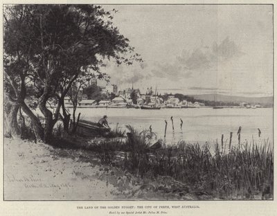 La tierra de la pepita de oro, la ciudad de Perth, Australia Occidental de Julius Mandes Price