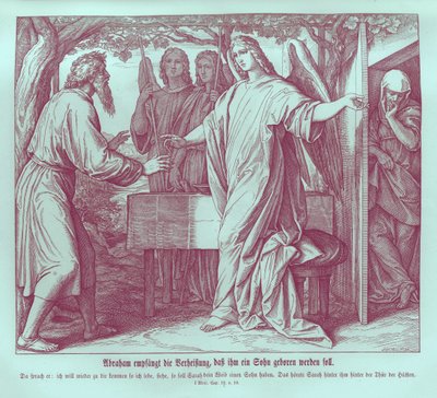 Abraham escucha que Sara tendrá un hijo, Génesis de Julius Schnorr von Carolsfeld