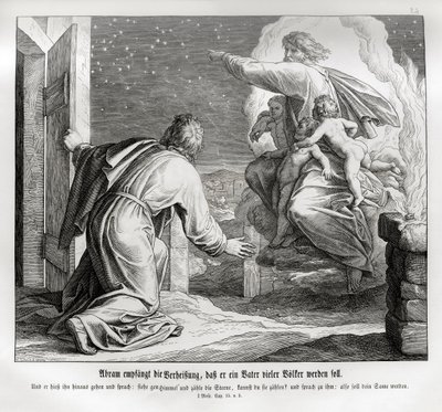 Abraham será padre de muchas naciones, Génesis de Julius Schnorr von Carolsfeld