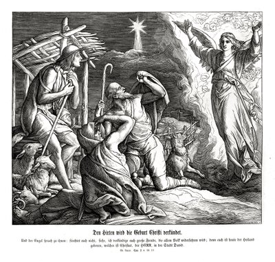 Un ángel aparece a los pastores, Evangelio de Lucas de Julius Schnorr von Carolsfeld