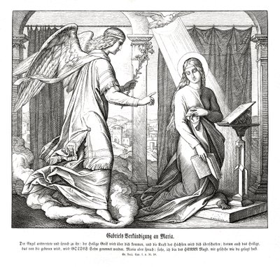 Anunciación, Evangelio de Lucas de Julius Schnorr von Carolsfeld