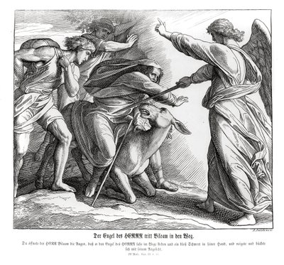 Balaam se encuentra con el ángel del Señor, Números de Julius Schnorr von Carolsfeld