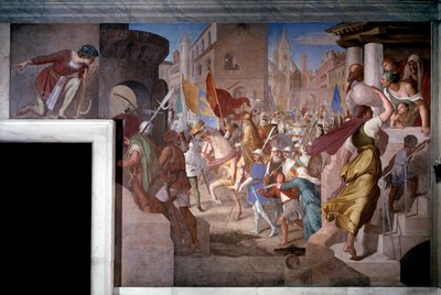 Carlomagno y su ejército en París de Julius Schnorr von Carolsfeld