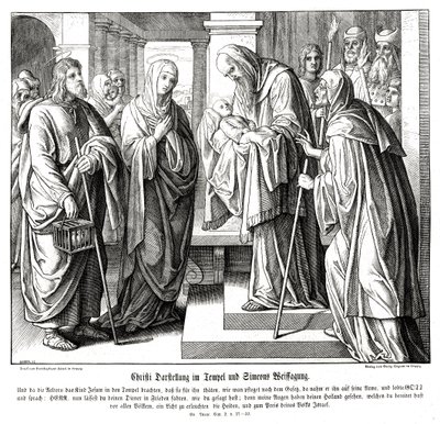 Cristo es presentado en el templo, Evangelio de Lucas de Julius Schnorr von Carolsfeld
