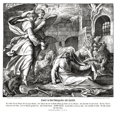 Daniel en el foso de los leones de Julius Schnorr von Carolsfeld