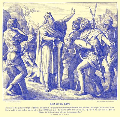 David y los tres hombres valientes, 2 Samuel de Julius Schnorr von Carolsfeld