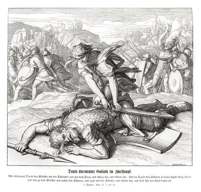 David derrota a Goliat de Julius Schnorr von Carolsfeld