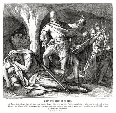 David perdona la vida de Saúl de Julius Schnorr von Carolsfeld