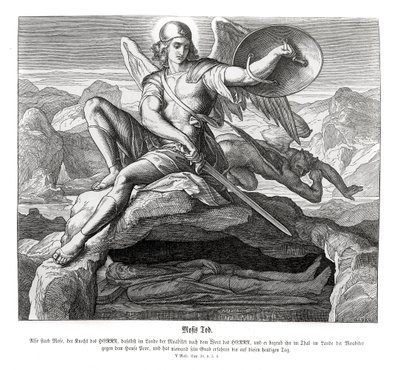 Muerte de Moisés, Deuteronomio de Julius Schnorr von Carolsfeld